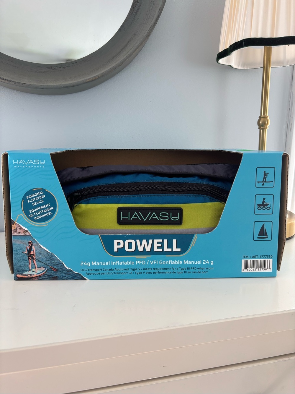 Havasu Powell Manual Inflatable PFD - Blue and Lime new in box